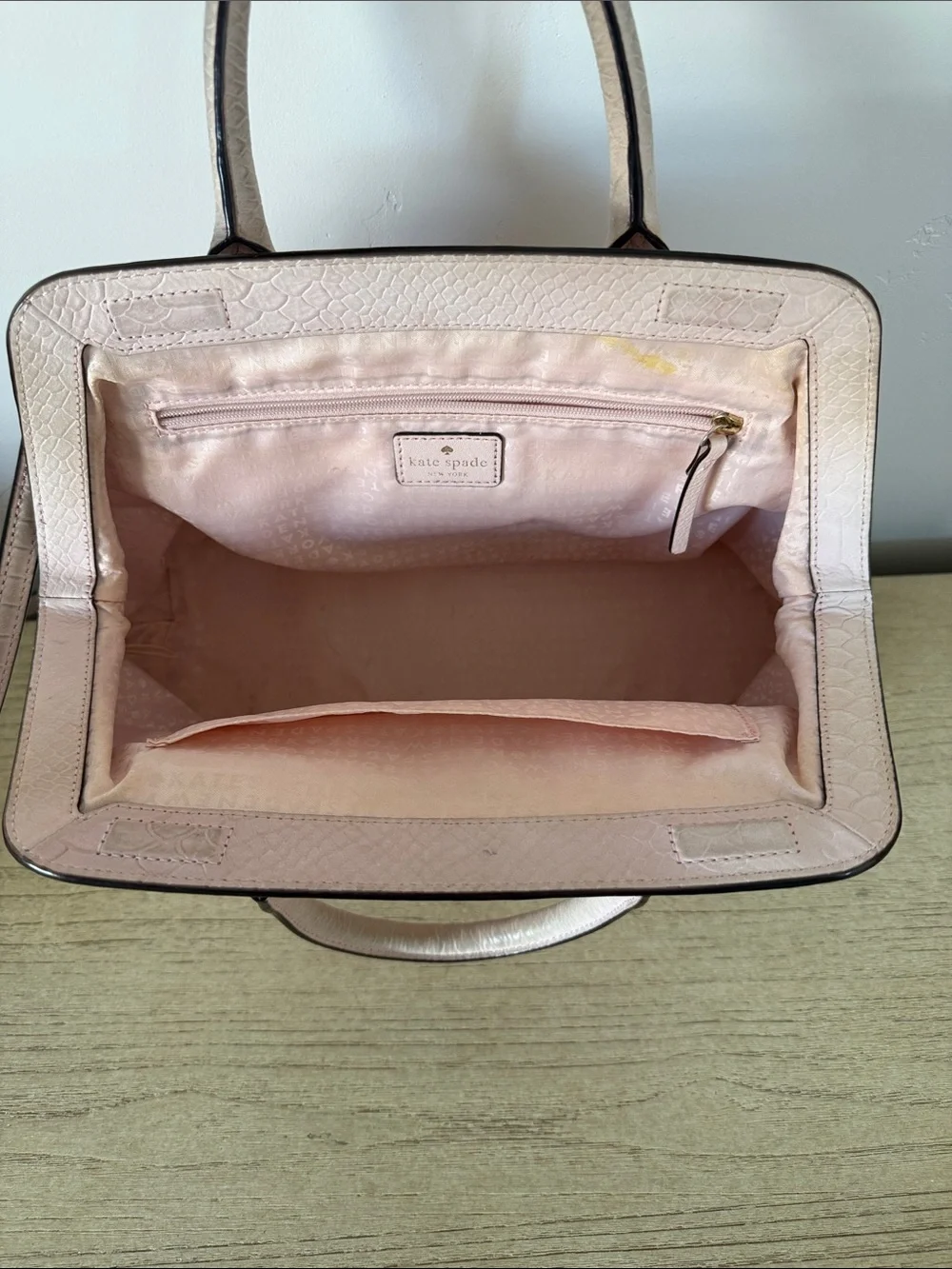 kate spade Blush Pink Textured Leather Top-Handle Satchel
